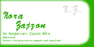 nora zajzon business card